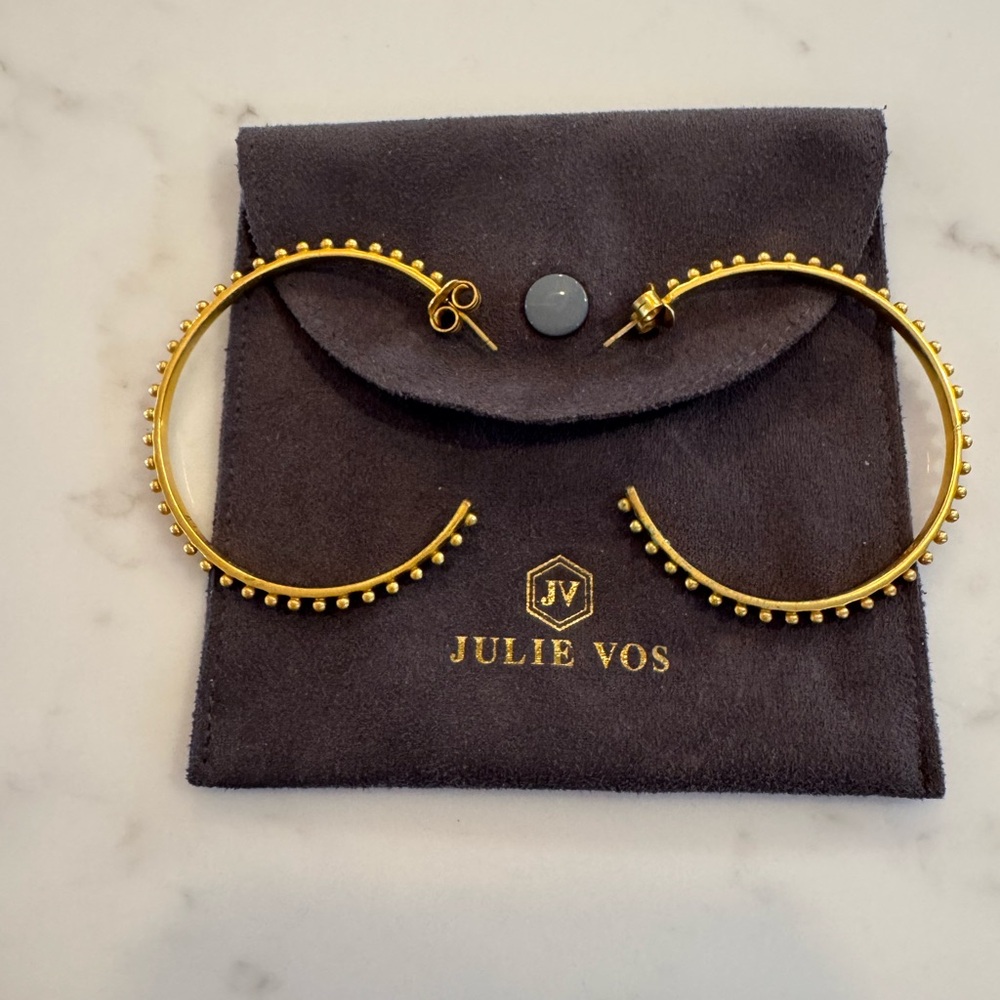 Julie Vos Gold Beaded Hoop Earrings